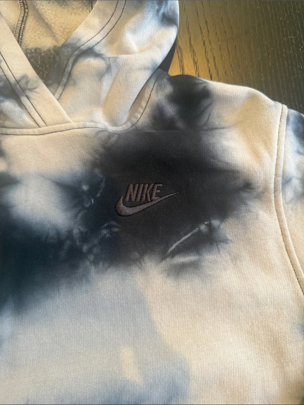 Nike boys Black & White Tie-Dye Crewneck Hoodie